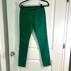 Bright green jeans. Perfect for St Patty’s Day